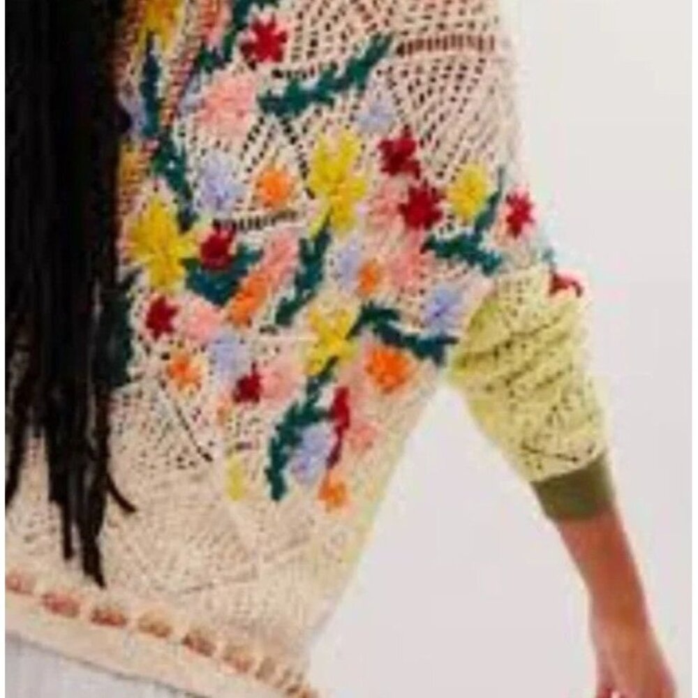 Free People Multicolor Floral Crew Neck Sweater - Picture 2 of 16